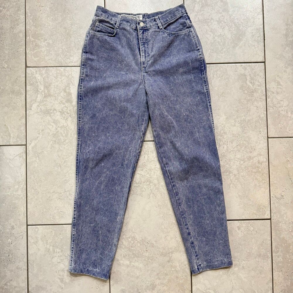 Vintage 80s JouJou High Rise Jeans Retro Sz 13-14 Waist 29 Womens Bluish Purple